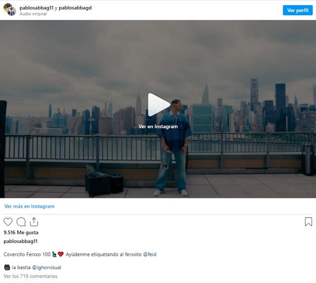 Pablo Sabbag exhibió su faceta musical en redes sociales. Foto: captura de Instagram   
