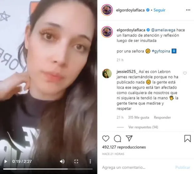 Amelia Vega en Instagram
