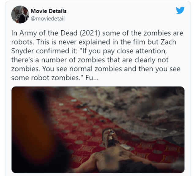 La última película de Zack Snyde cuenta con escenas que no concuerdan con la trama. Foto: Captura TW @moviedetail