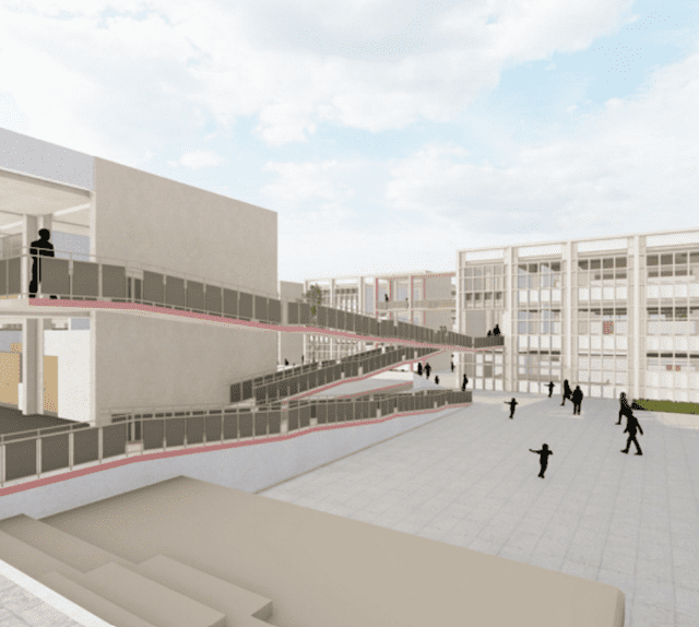 Así lucirá el nuevo colegio Juan Velasco Alvarado. Foto: captura/Escuelas Bicentenario    