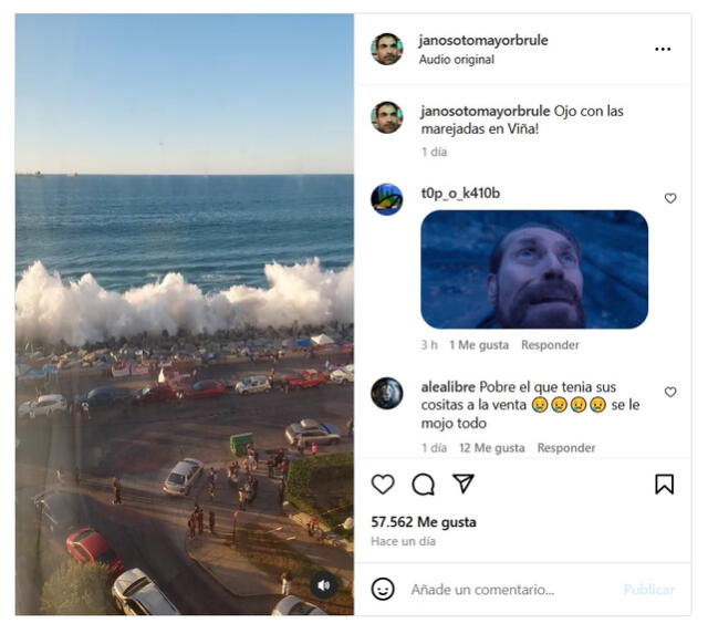 <em>Registro más antiguo del video viral, que fue grabado en Chile. Foto: captura de Instagram</em>   