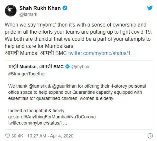 Shah Rukh Khan en Twitter