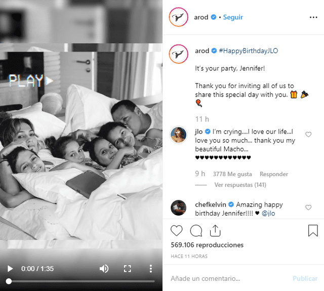 Jennifer Lopez en Instagram