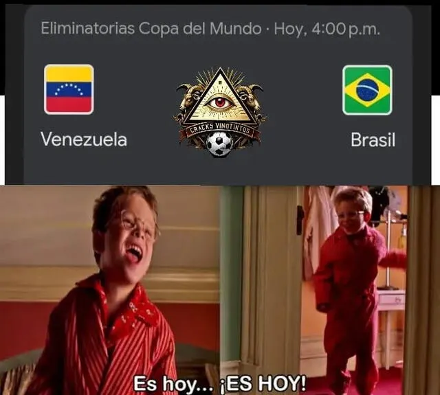  Memes previos al partido entre Venezuela y Brasil por las Eliminatorias 2026. Foto: Facebook/Crack Vinotintos   