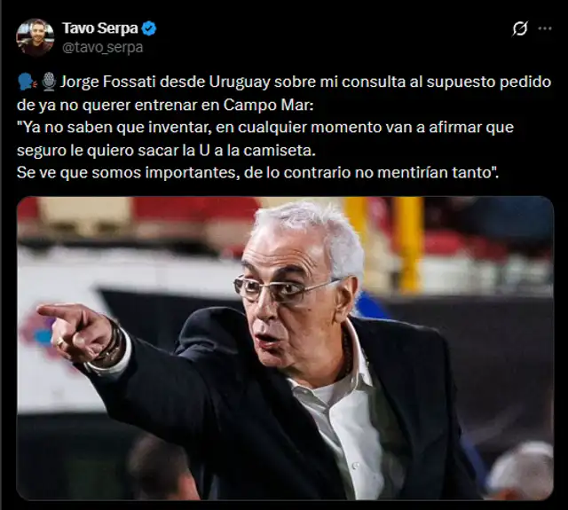 Fueron las palabras de Fossati en conversación con el periodista.    