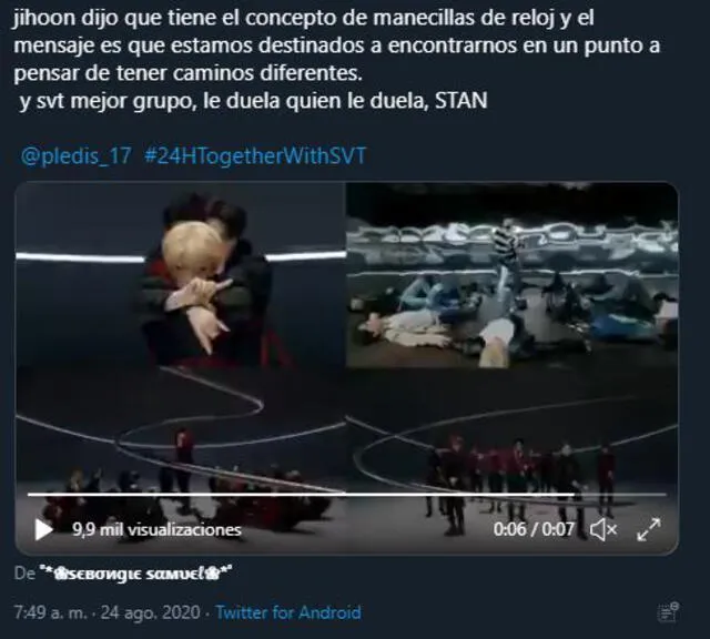 Sobre el MV "24H" de SEVENTEEN. Créditos: Twitter | Pledis Entertainment