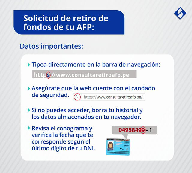 SBS brinda recomendaciones de seguridad para retiro de AFP