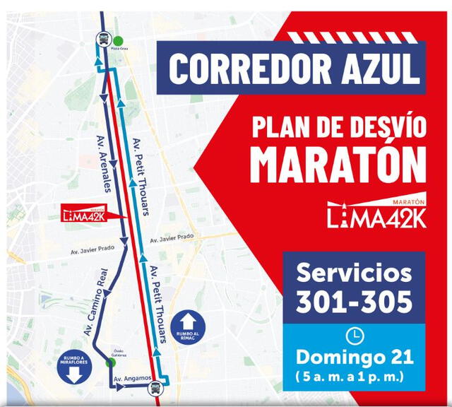 La Maratón Lima 42K tendrá tres modalidades: 10K, media maratón 21K y maratón 42K. Foto: ATU   