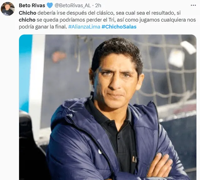 Chicho Salas se volvió tendencia en Twitter por algunas horas. Foto: Twitter   