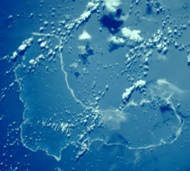 La meseta Ontong Java está ubicada en el suroeste del Océano Pacífico. Foto: NASA 