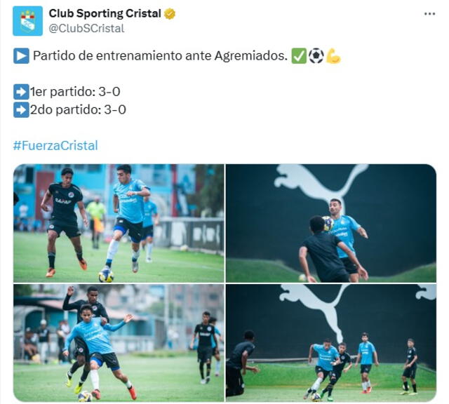 El equipo cervecero ha realizado su pretemporada en La Florida. Foto: captura de Sporting Cristal/X   