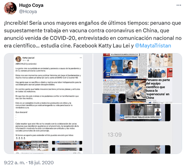 La versión de Jorge Cuyubamba fue desmentida por especialistas. Foto: CapturaXHugoCoya. La versión de Jorge Cuyubamba fue desmentida por especialistas. Foto: CapturaXHugoCoya.