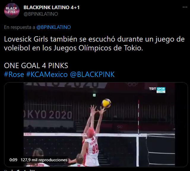 "Lovesick girls" de BLACKPINK durante los Juegos Olímpicos Tokio 2020. Foto: captura Twitter