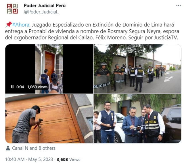  La vivienda de Rosmary Segura será entregada al Pronabi. Foto: captura de Twitter/@Poder_Judicial<br><br>    
