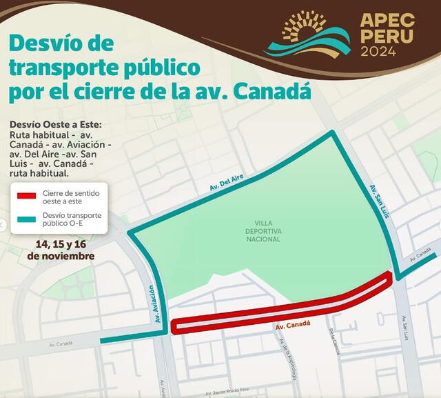 Cierre de la avenida Canadá. Foto: ATU   