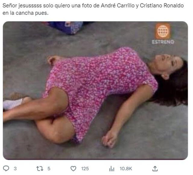 Memes sobre André Carrillo tras el partido Messi vs. Cristiano. Foto: captura Twitter