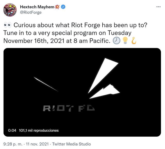 El misterioso anuncio de Riot Forge. Foto: Twitter