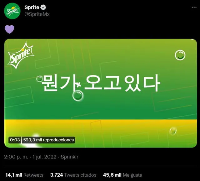 BTS, Sprite, colaboración, gaseosa, J-Hope, Jhope, ARMY, Twitter