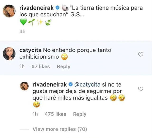 Korina Rivadeneira se enfrenta a usuaria en Instagram