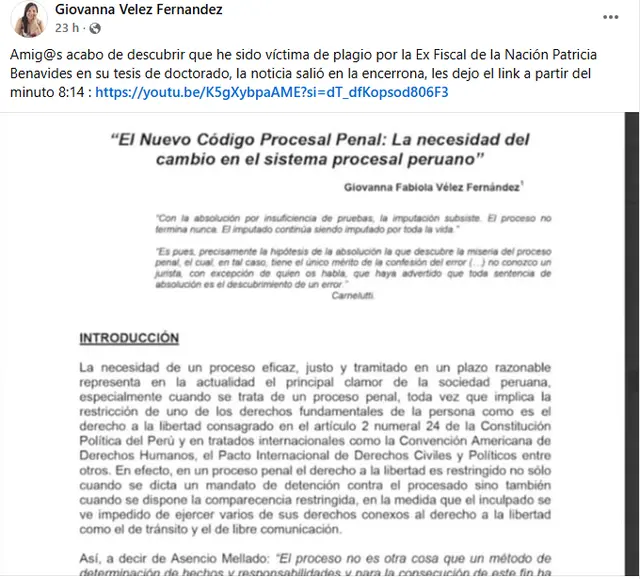  Denuncia de la abogado Giovanna Vélez   