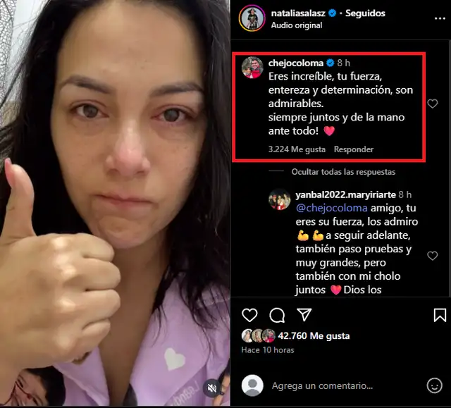 La promesa de Sergio Coloma a Natalia Salas. Foto: Instagram.   