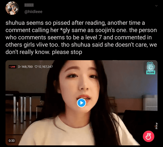 Neverland, el fandom de (G) I-DLE, recordó que usuario que insultó a Shua, también lo hizo antes con Soojin.