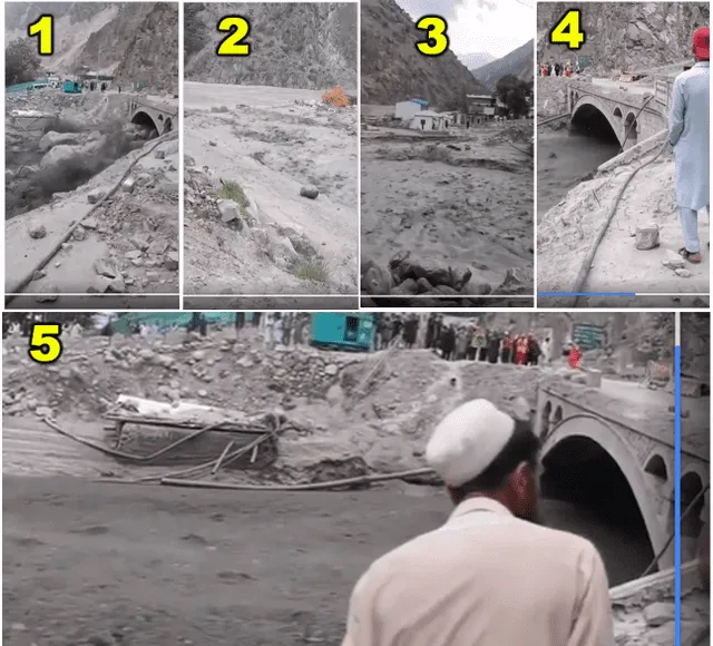  Comparación de imágenes sobre el suceso en Pakistán. Foto: captura de Facebook/Ranolia Kohistan Valley    