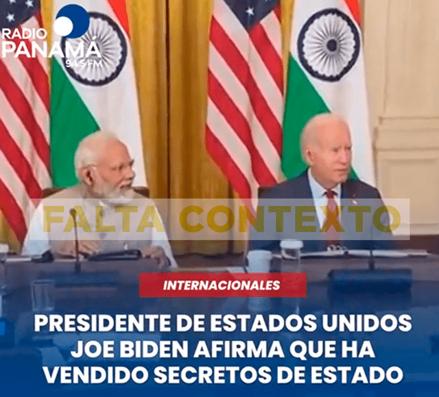  Joe Biden no ha revelado que vendió "secretos de Estado". Es una broma. Foto: Radio Panamá 