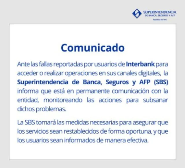  Superintendencia de Banca, Seguros y AFP (SBS) emitió un aviso. Foto: SBS/Instagram   