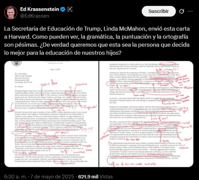 Linda McMahon, Harvard, carta a Harvard, Estados Unidos, EE.UU. Linda McMahon, Harvard, carta a Harvard, Estados Unidos, EE.UU.