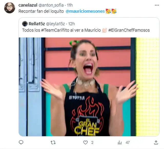 Mesones fue el encargado de dejar la cuota de humor en 'El gran chef'. Foto: Twitter   