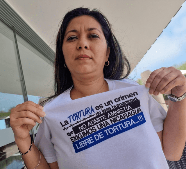 Wendy Flores denuncia la nula existencia de un sistema judicial justo en Nicaragua y pide apoyo a la comunidad internacional. Foto:  Jessica Merino/ URPI-LR