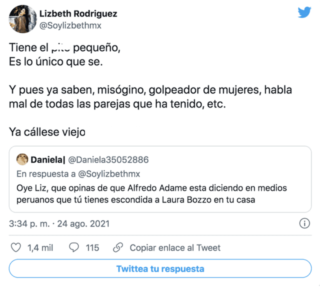 Lizbeth Rodriguez se defiende tras acusaciones de Alfredo Adame