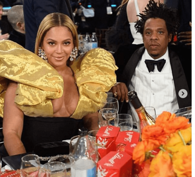 Beyoncé y Jay-Z en los Globos de Oro 2020.
