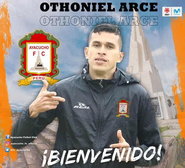 Othoniel Arce nuevo jugador del Ayacucho FC. Foto: Club Ayacucho FC.