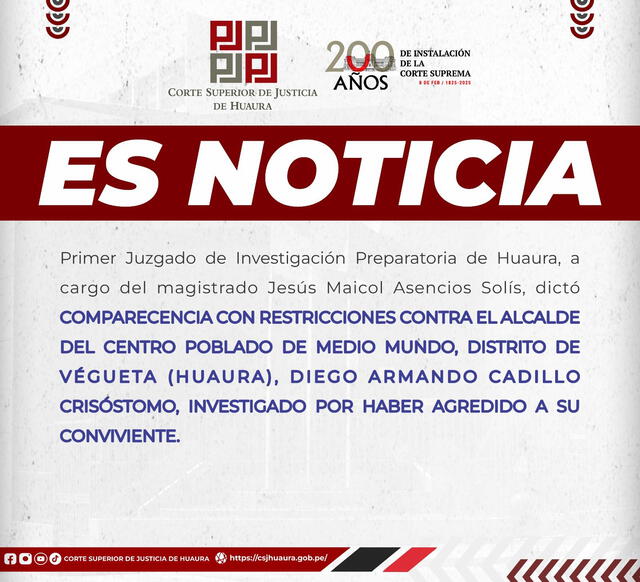 Comunicado de la Corte Superior de Justica de Huaura. Comunicado de la Corte Superior de Justica de Huaura.