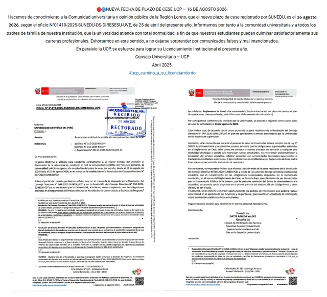  UCP continúa en la búsqueda de su licenciamiento. Foto: UCP   