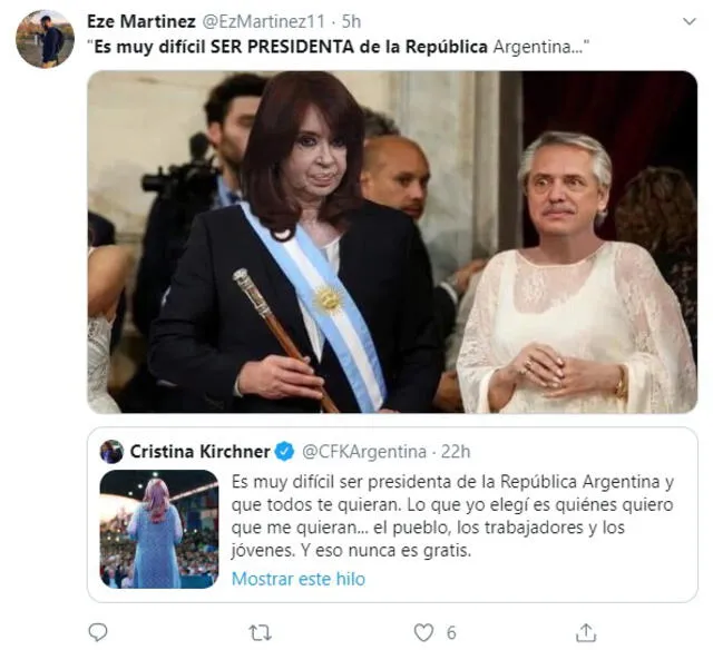 Revuelo por tuit de Cristina Kirchner: “Es muy difícil ser presidenta de la República” 
