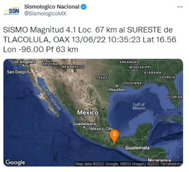 Temblor en México HOY, 13 de Junio