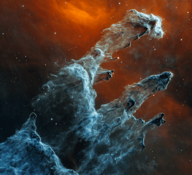 La "espeluznante" fotografía de los Pilares de la Creación. En la imagen, Foto: NASA / ESA / CSA / STScI / Joseph DePasquale / Alyssa Pagan