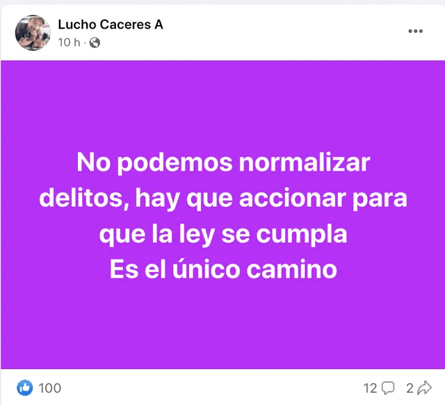 Reacción de Lucho Cáceres tras fallo a favor de Magaly Medina. Foto: Facebook   