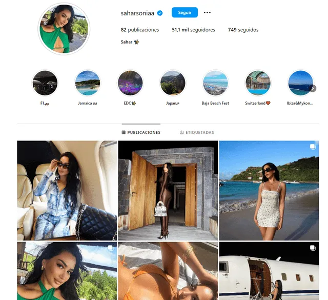 Sahar Sonia realiza publicaciones en Instagram sobre sus viajes y otros aspectos de su vida personal. Foto: Saharsoniaa/ Instagram