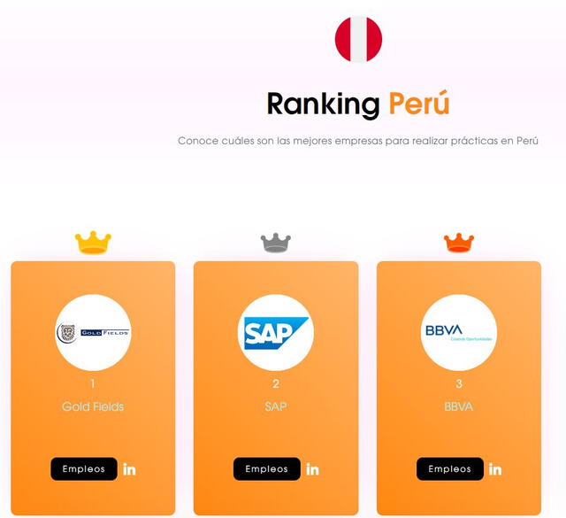  Estas son las tres mejores empresas en Perú para realizar prácticas profesionales. Foto: captura/ Best Internship Experiences   