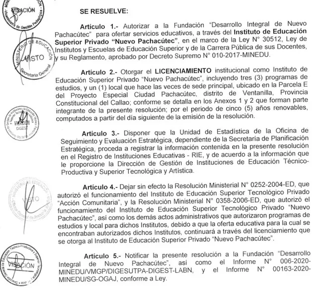 Resolución 052-2020-Minedu. Foto: captura de pantalla PC Resolución 052-2020-Minedu. Foto: captura de pantalla PC