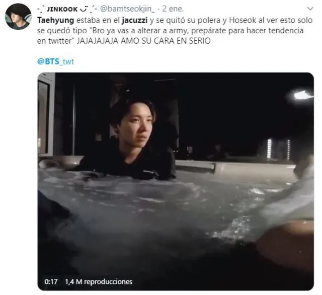 ARMY reacciona a la expresión de J-Hope cuando ve que Taehyung se quita la camisa.