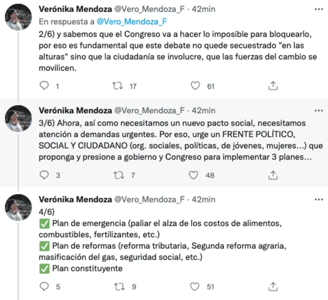 Twitter de Verónika Mendoza