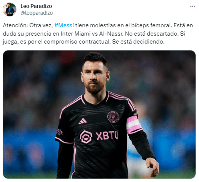 Información sobre Lionel Messi. Foto: captura 'X'   