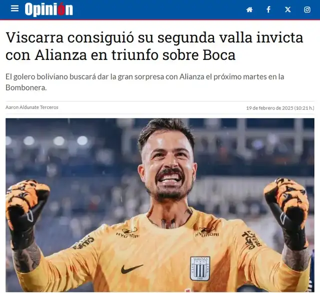 <em>Noticia del diario Opinión sobre Guillermo Viscarra. Foto: captura de Opinión</em> <em>Noticia del diario Opinión sobre Guillermo Viscarra. Foto: captura de Opinión</em>