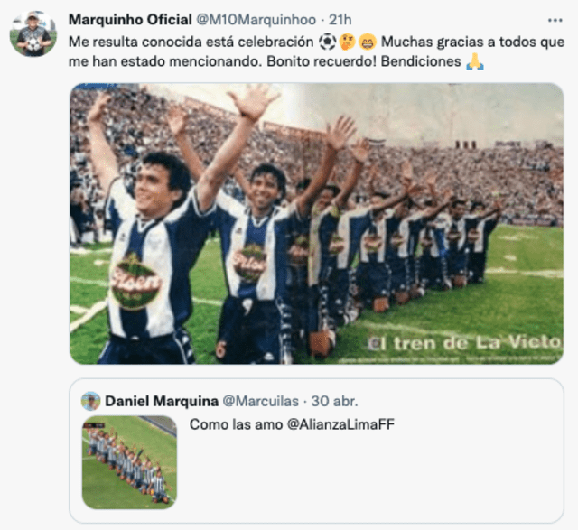 Mensaje del brasileño en redes sociales. Foto: captura Twitter Marquinho