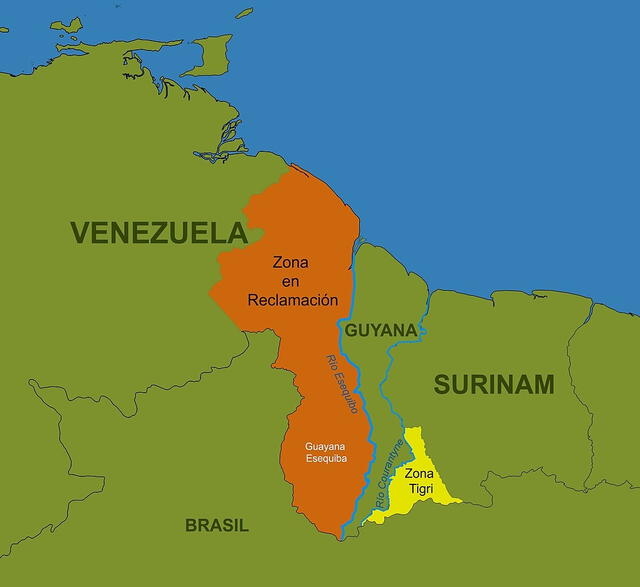 El Gobierno venezolano consultará a la ciudadanía sobre maneras posibles para la recuperación firme del Esequibo, una zona de 160 mil kilómetros cuadrados en disputa con Guyana. Foto: Suriname Central   